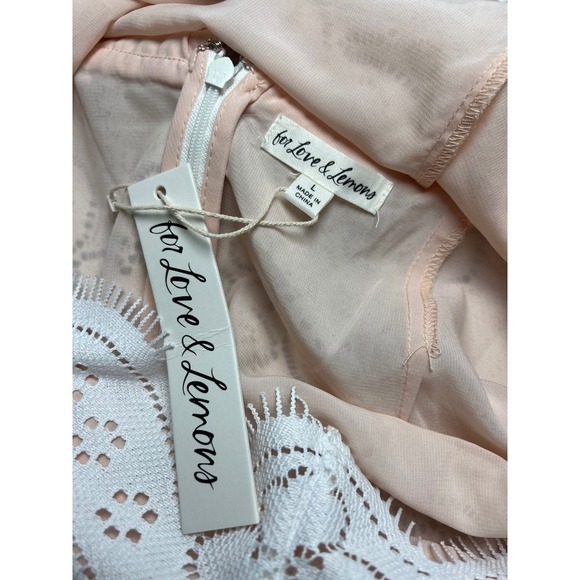 NWT For Love & Lemons Robe Mini Araceli Lace Dress, Size L - Picture 12 of 12
